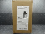 Hampton Bay Marion 15in Black Outdoor Barn Wall Light With Clear Glass Shade. Fixed Price $4.40.