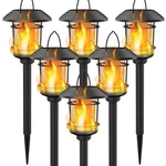 Halloween Christmas Solar Flame Torch Lights - 6 Pack Outdoor Garden. Fixed Price $59.99.