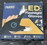 Parigo Rechargeable Led Flashlight Gloves Hands Free Finger Light 1 Pair. Fixed Price $10.50.