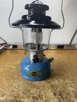 1966 Sears Big Hat Single Mantle Gas Lantern Blue Pyrex Globe Usa Untested. Fixed Price $199.00.