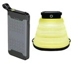 Tech Squared Outdoor Ip67 Rugged Power Bank 10k Mah And Portable Solar Lantern. Fixed Price $19.99.