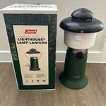 New Vintage Coleman Outdoor Lighthouse Propane Lamp Lantern 5156-750. Fixed Price $150.00.