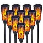 Toodour Solar Lights Outdoor, 10 Pack Torch With Flickering Flame,. Fixed Price $63.88.
