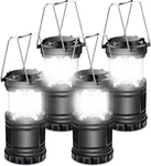 Extrastar 4 Pcs Led Camping Lantern, Battery Powered Compact Black. Fixed Price $31.93.