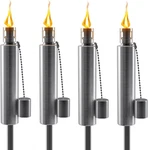 Matney Stainless Steel Outdoor Torches - 5 Ft Citronella Oil Lamp (set Of 4). Fixed Price $94.99.