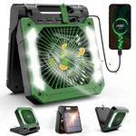 Innopower 20000mah Solar Power Camping Fan With Led Lantern Ckfan-001 - Green. Fixed Price $32.46.