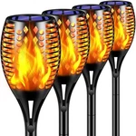 Tomcare Solar Lights, 43" Waterproof Flickering Flames Large - 4 Pack, Black. Fixed Price $73.74.