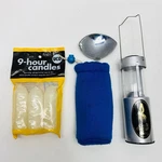 Vtg Rei Silver Aluminum Uco Candle Lantern W/ Side Reflector Bag & New Candles. Fixed Price $44.98.