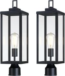 2 Piece Outdoor Led Lamp Post Light 20.5" Pole Lantern Garden Yard Fence Black. Fixed Price $133.73.