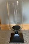 Pottery Barn Caleb Pedestal Glass Hurricane Black, Lanterns Large. Fixed Price $199.90.