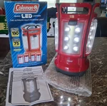 Coleman Quad Lantern 190 Lumens 75 Hrs Run Time Rechargeable Panels 2000001150. Fixed Price $39.99.