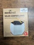 Rocktrail Solar Camping Lamp: Rechargeable Lantern & Power Bank. Fixed Price $17.99.