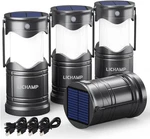 Lichamp 4-pack Solar Camping Lantern, Usb Rechargeable Led Lanterns Battery Powe. Fixed Price $57.49.