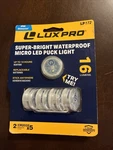 New Luxpro Waterproof Micro Led Puck Lights - Adhesive. Fixed Price $15.00.