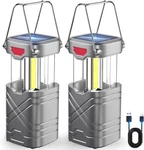 Tansoren 2 Pack Portable Led Camping Lantern Solar Usb Rechargeable Or 3 Aa Powe. Fixed Price $54.99.