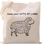 Lamb-themed Knitting Tote Bag For Knitters And Sheep Enthusiasts. Fixed Price $23.99.