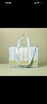 Cross Stripe Carry-all Tote Blue/green/natural - Hearth & Hand With Magnolia New. Fixed Price $16.00.