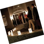 Lumabase 12-piece Christmas Luminary Set W Tealight Candles & Snowflake Lantern. Fixed Price $29.95.