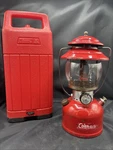 Vintage 1964 Coleman 220a Red Lantern Camping Hike Globe Single Mantle With Case. Fixed Price $99.99.
