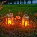 Solar Lantern 2 Pack Green - Hanging Lights With Flickering Candle Leds. Fixed Price $22.99.