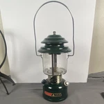 Coleman Cl2 Adjustable Lantern Green Metal Glass Liquid Fuel 12in Camping 1984. Fixed Price $40.00.