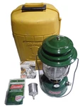 Vintage Coleman Lantern Model 220 H 1974 Yellow Clam Carrying Case /tested. Fixed Price $59.95.