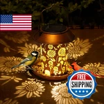 Solar Bird Feeder Lantern Outdoor Hanging Metal Wild Seed Dispenser Waterpr. Fixed Price $41.76.