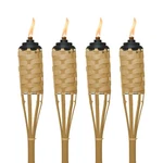 Bamboo Tiki Torches 4-pack Weather-resistant Citronella For Patio & Garden. Fixed Price $43.02.