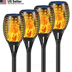 Aityvert Solar Torch Lights, 43" Flickering Flames 96led Larger 4 Pack, Black. Fixed Price $75.66.