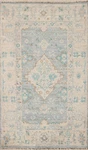 Light Blue Oushak Turkish Foyer Rug 2x3 Vegetable Dye Hand-knotted Oriental. Fixed Price $346.84.