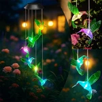 7-color Solar Hummingbird Wind Chime With Led Lights - 23" Waterproof Outdoor.... Fixed Price $41.66.