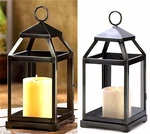 12" Rustic Brushed Silver Geometric Contemporary Candle Led Lantern * Nib. Fixed Price $31.19.