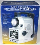 Red Multi-function 5.5" Tv Am/fm Wb Radio Lantern Siren Compass Temp Emergency +. Fixed Price $29.99.