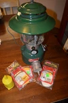 Coleman Model 228f Double Mantle Big Hat Lantern 1971 W/ Accessories. Fixed Price $99.99.