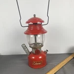 Coleman Lantern Model 200a Red Metal Glass Gas Incandescent 12in Camping. Fixed Price $125.00.