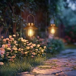 Pearlstar 2 Pack Solar Lights Outdoor, Hanging Lanterns With Edison Bul.... Fixed Price $48.92.