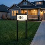 Solar House Numbers For Outside, Ground Stake, Waterproof Led Light Outdoor. Fixed Price $41.75.