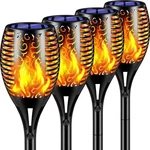 Tomcare Solar Lights Outdoor 99 Led Higher & Larger Flickering Flame Torch 43". Fixed Price $84.92.
