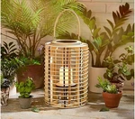 Woven 19" Indoor/outdoor Lantern With Led Candle By Bobby Berk In Blonde. Fixed Price $198.00.