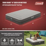 Coleman Alwayzaire Tough Guard Air Mattress Queen 14" W/ Rechargeable Dual Pump. Fixed Price $99.95.