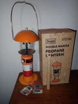 Sears Orange Mushroom Hood Double Mantle Propane Lantern Model 920-72781 W/box. Fixed Price $50.00.