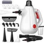 Asinpolly Handheld Steam Cleaner Pressurized Multi-surface White 16pc Tool 1050w. Fixed Price $37.99.