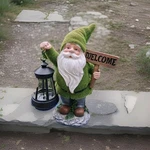 Vp Home Welcome Gnome With Lantern Solar Powered Led Outdoor Decor Garden Light. Fixed Price $16.00.