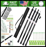 Ayamaya Telescoping Camping Tent Poles With Stakes & Guylines, Set Of 4. Fixed Price $121.99.