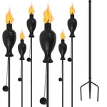Zspeng 6 Pack Metal Torches For Outside, Upgraded With 3-prong .... Fixed Price $68.58.