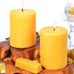 Ugbem 2 Packs 3" X 4" Natural Beeswax Pillar Candles,120 Hours Long Burning E.... Fixed Price $41.99.