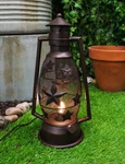 Old Fashioned Rustic Western Stars Electric Metal Lantern Lamp Or Shadow Caster. Fixed Price $49.99.
