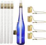 Wine Bottle Tiki Torch Kit 4 Wicks Brass Wick Holders & Caps Pk. Fixed Price $20.88.