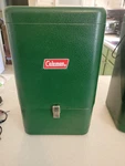 Vintage Green Metal Coleman Lantern Storage Carrying Case. Fixed Price $99.99.