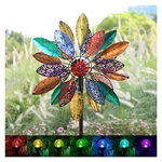 Garden Wind Spinners Solar Powered Metal Stake 20 W X 77 H Cyan Oasis Light Yard. Fixed Price $179.99.